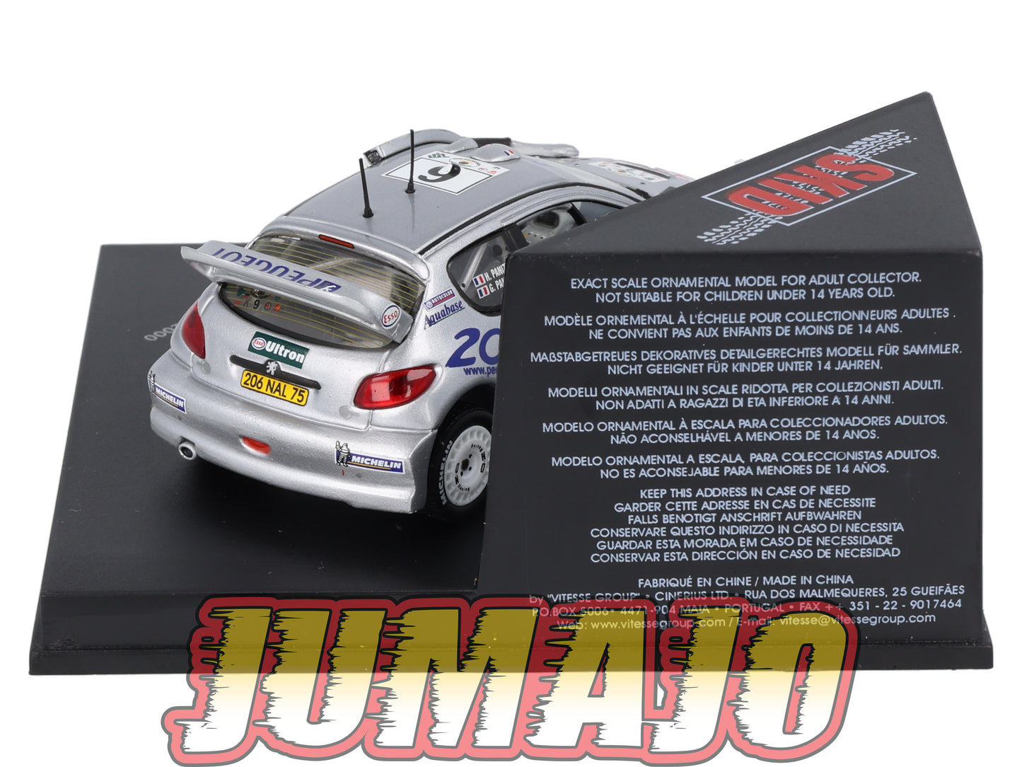 VIT129 Voiture 1/43 VITESSE : PEUGEOT 206 SKM129 Rallye 2000 G.Panizzi