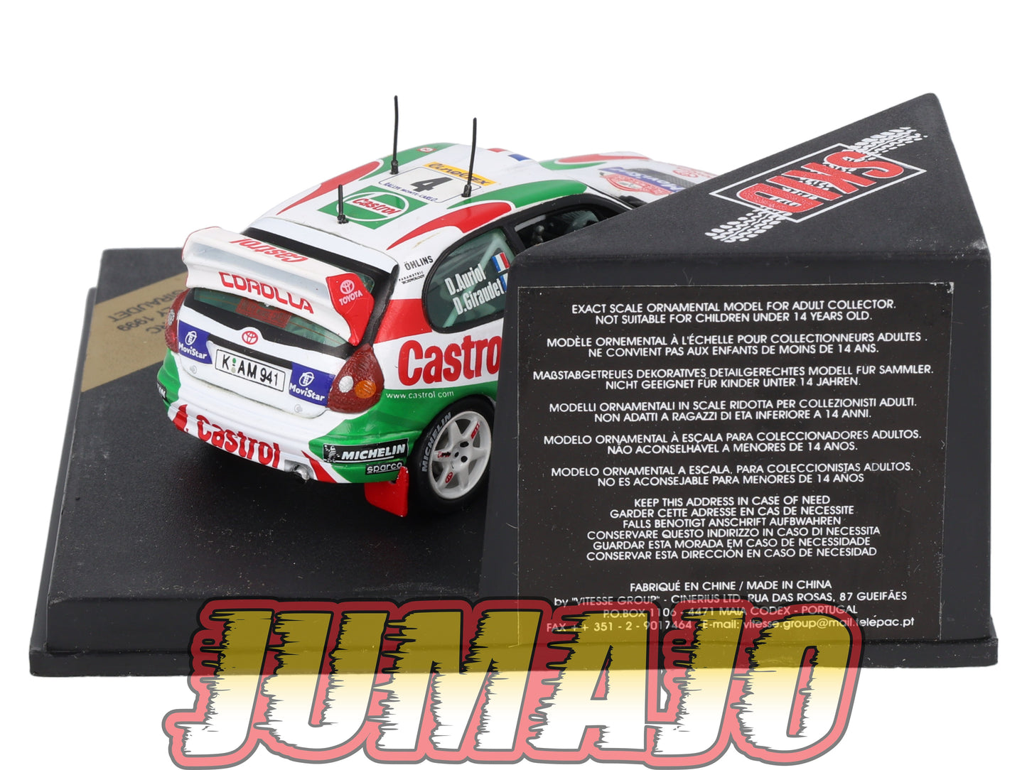 VIT36 Voiture 1/43 VITESSE : TOYOTA Corolla 1999 SKM99036 Monte Carlo