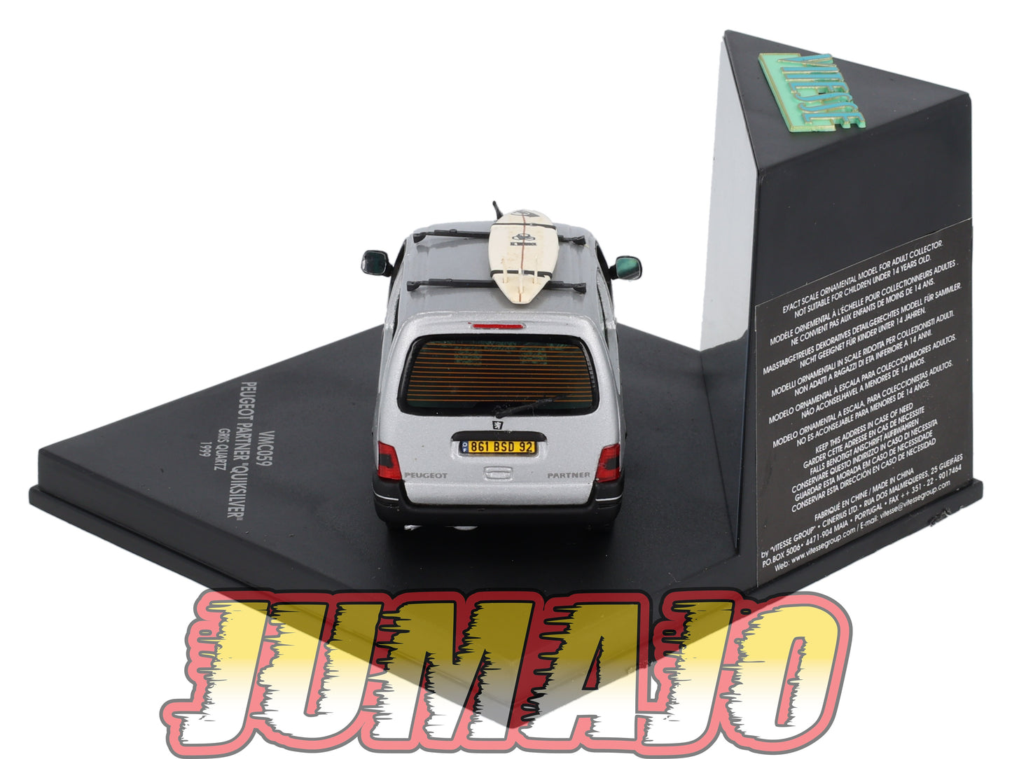 VIT59 Voiture 1/43 VITESSE : PEUGEOT Partner Quicksilver VMC059 1999 OCCASION