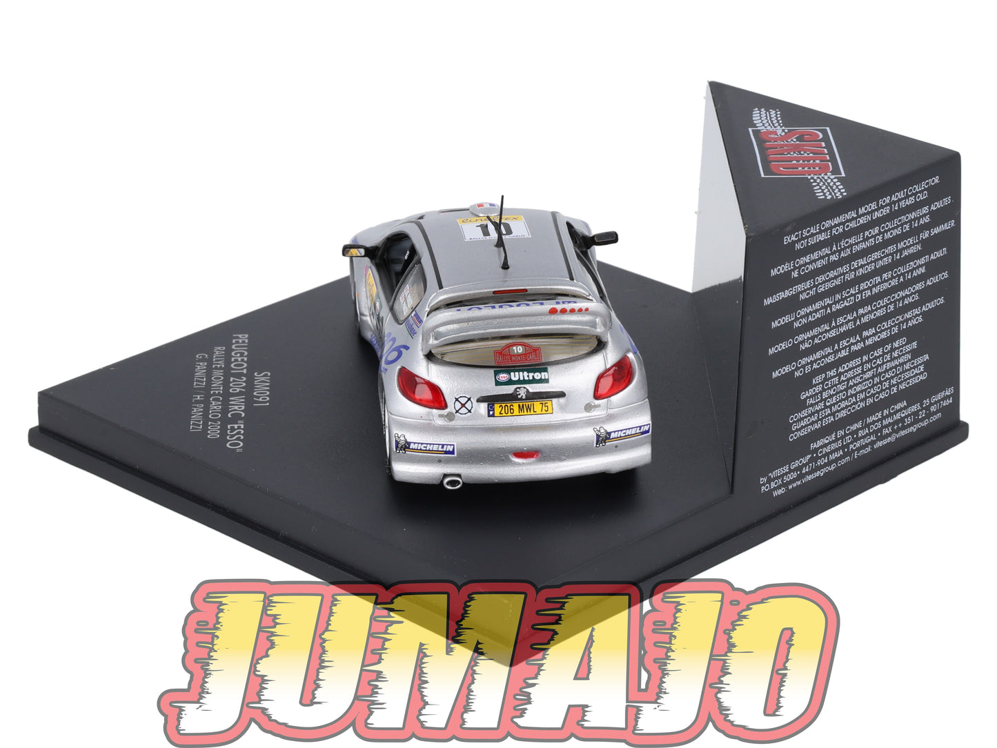 VIT91 Voiture 1/43 VITESSE : PEUGEOT 206 Esso Monte Carlo SKM091 2000 G.Panizzi