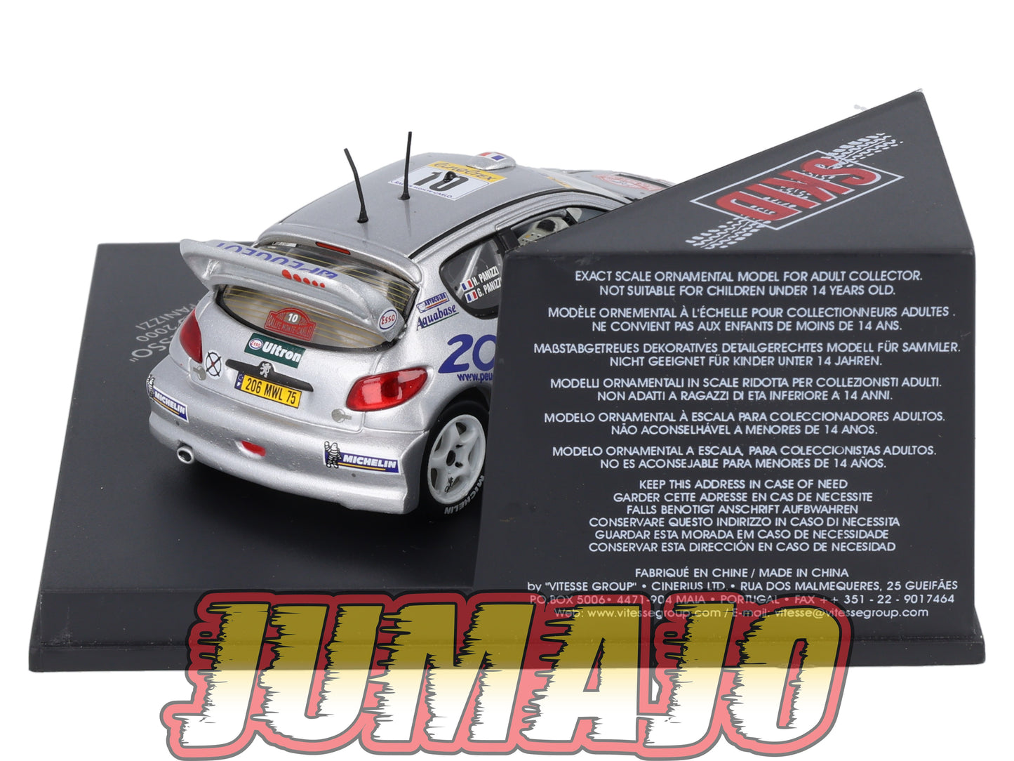 VIT91 Voiture 1/43 VITESSE : PEUGEOT 206 Esso Monte Carlo SKM091 2000 G.Panizzi