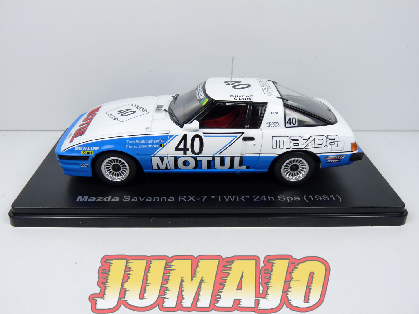 VQJ184 Voiture 1/24 Hachette Japon MAZDA Savanna RX7 TWR rallye 24h Spa #40 1981