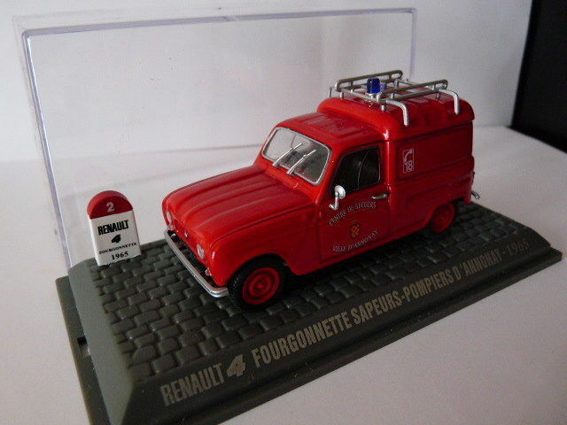 4L14 1/43 Universal Hobbies Renault R 4 L : fourgonette POMPIERS Annonay 1965