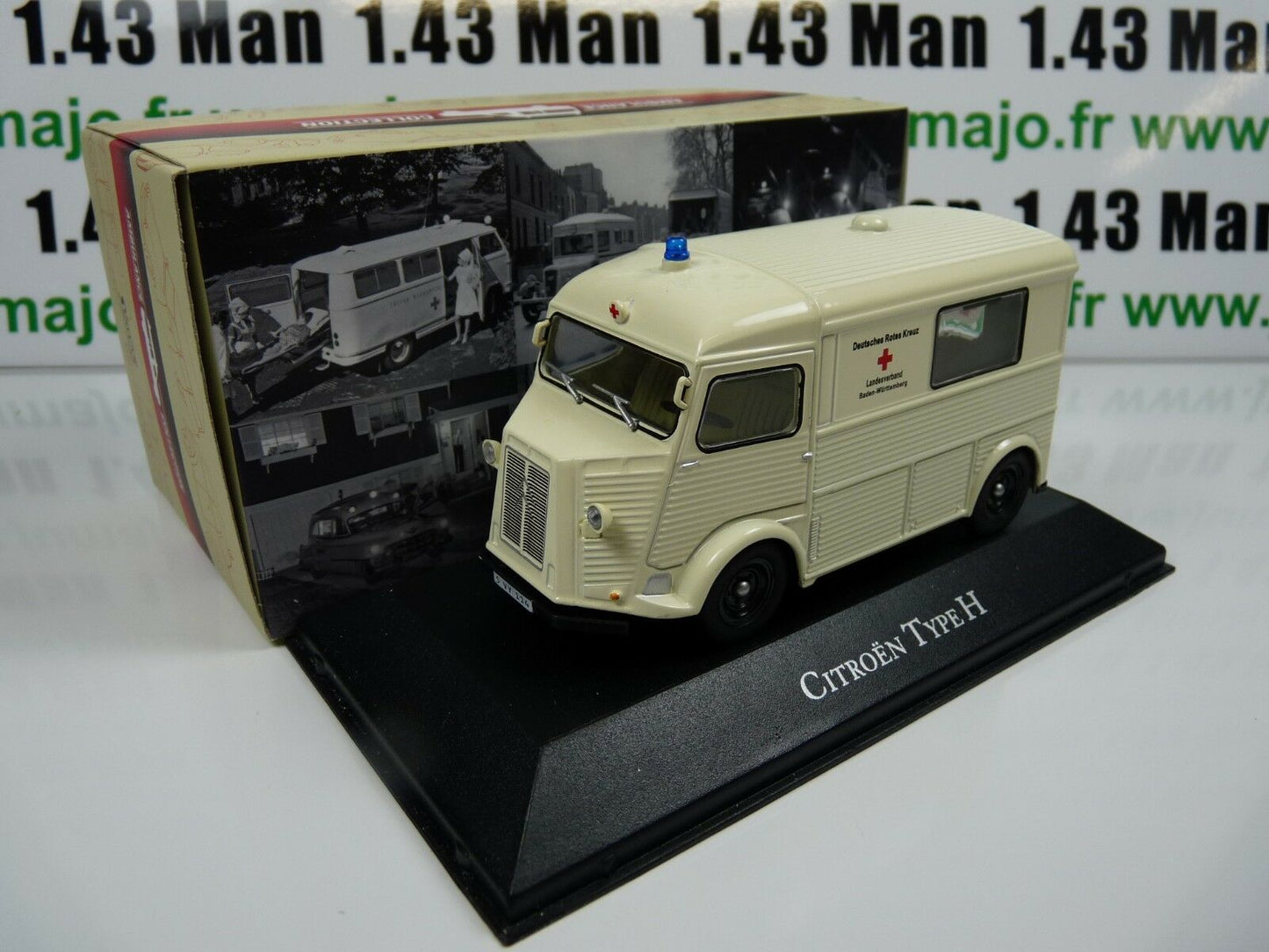 AMB8 1/43 IXO Atlas Ambulance Collection CITROEN Type H 1965 rotes kreuz croix rouge