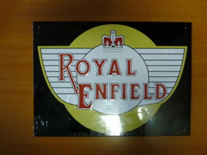 PB35 PLAQUE PUBLICITAIRE tolée age d'or Automobile : ROYAL ENFIELD 21x29cmù