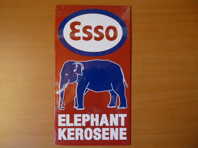 PB33 PLAQUES PUB tolée age d'or de l'Automobile n°51 15*28cm : ESSO éléphant