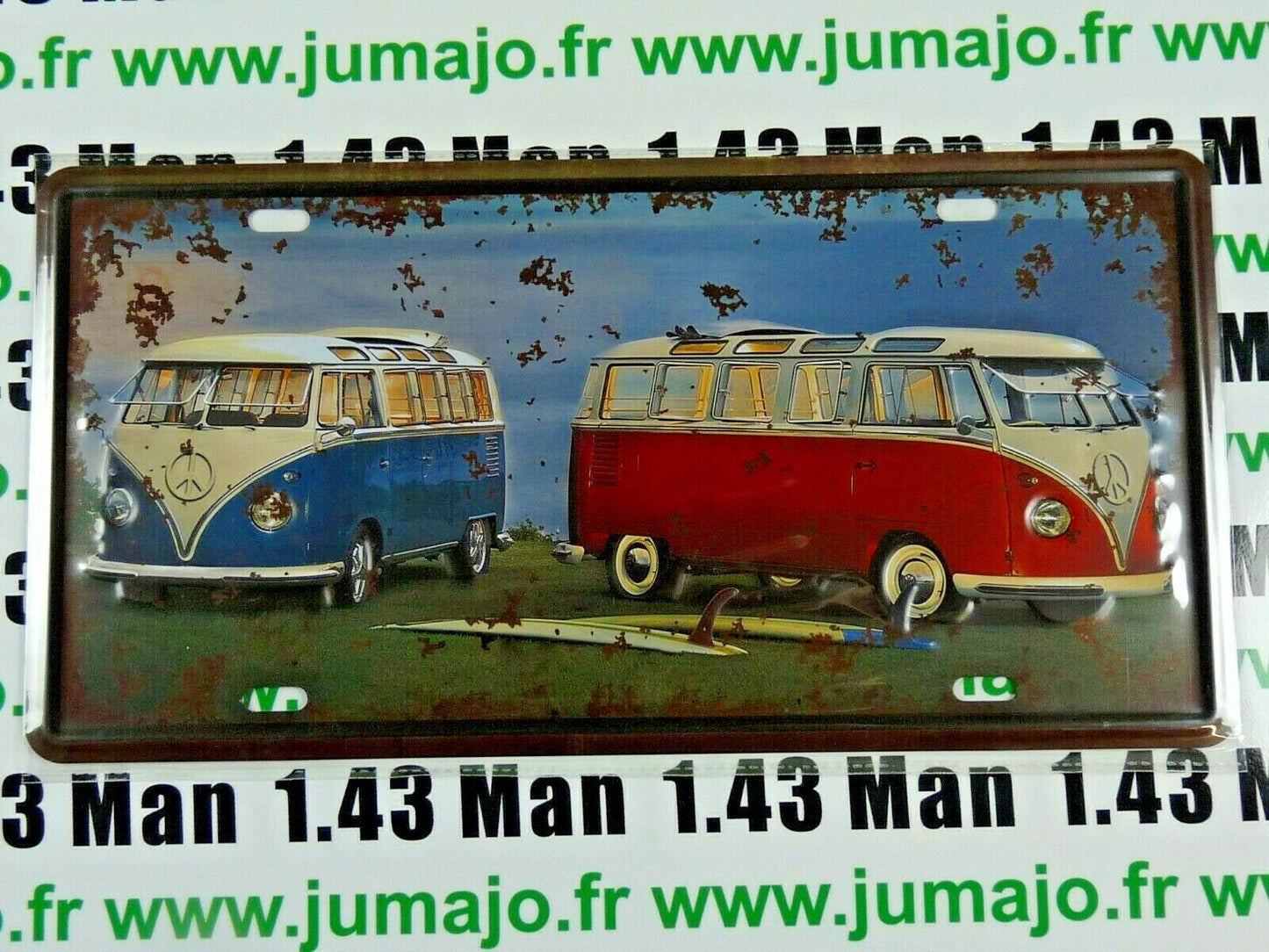 PA79 PLAQUES TOLEE vintage 15 X 30 cm : VW Surf avec Relief