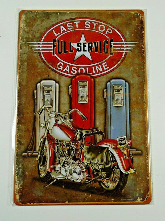 PB60 PLAQUES TOLEE vintage 20 X 30 cm : Last Stop FULL SERVICE Gasoline