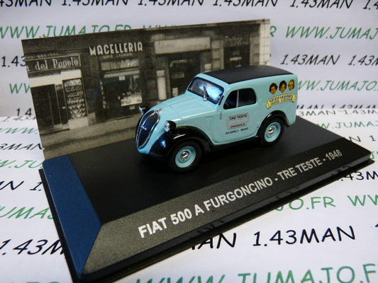 PIT16 1/43 IXO Véhicules d'époque ITALIE FIAT 500A Rasoir TRE TESTE 1948
