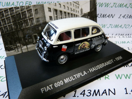 PIT62 1/43 IXO Véhicules d'époque ITALIE : FIAT 600 Multipla café HAUSBRANDT 1956