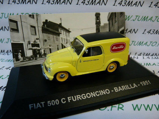 PIT32 1/43 IXO Véhicules d'époque ITALIE : FIAT 500 C furgoncino BARILLA 1951