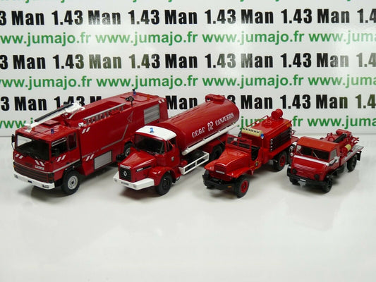 LOT 4 CAMIONS POMPIERS IXO : UNIMOG 404, Renault GBH, GMC CCkw, Thomas VIGP