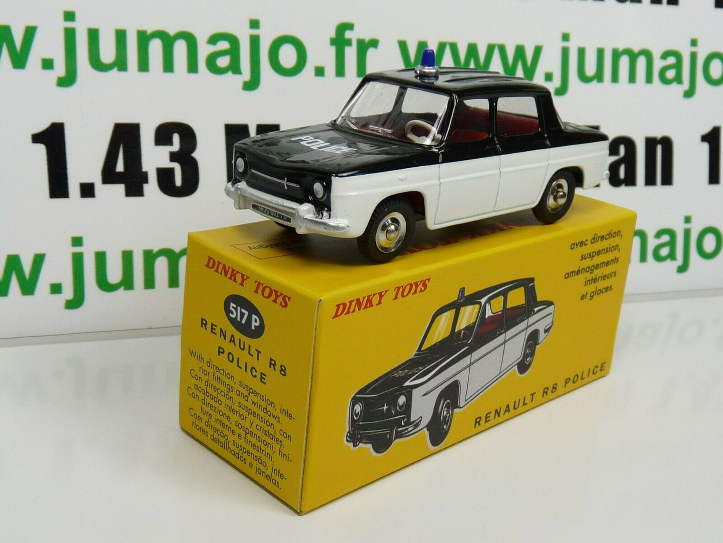 DT267 Voiture 1/43 réédition DINKY TOYS DeAgostini : RENAULT R 8 Police 517 P