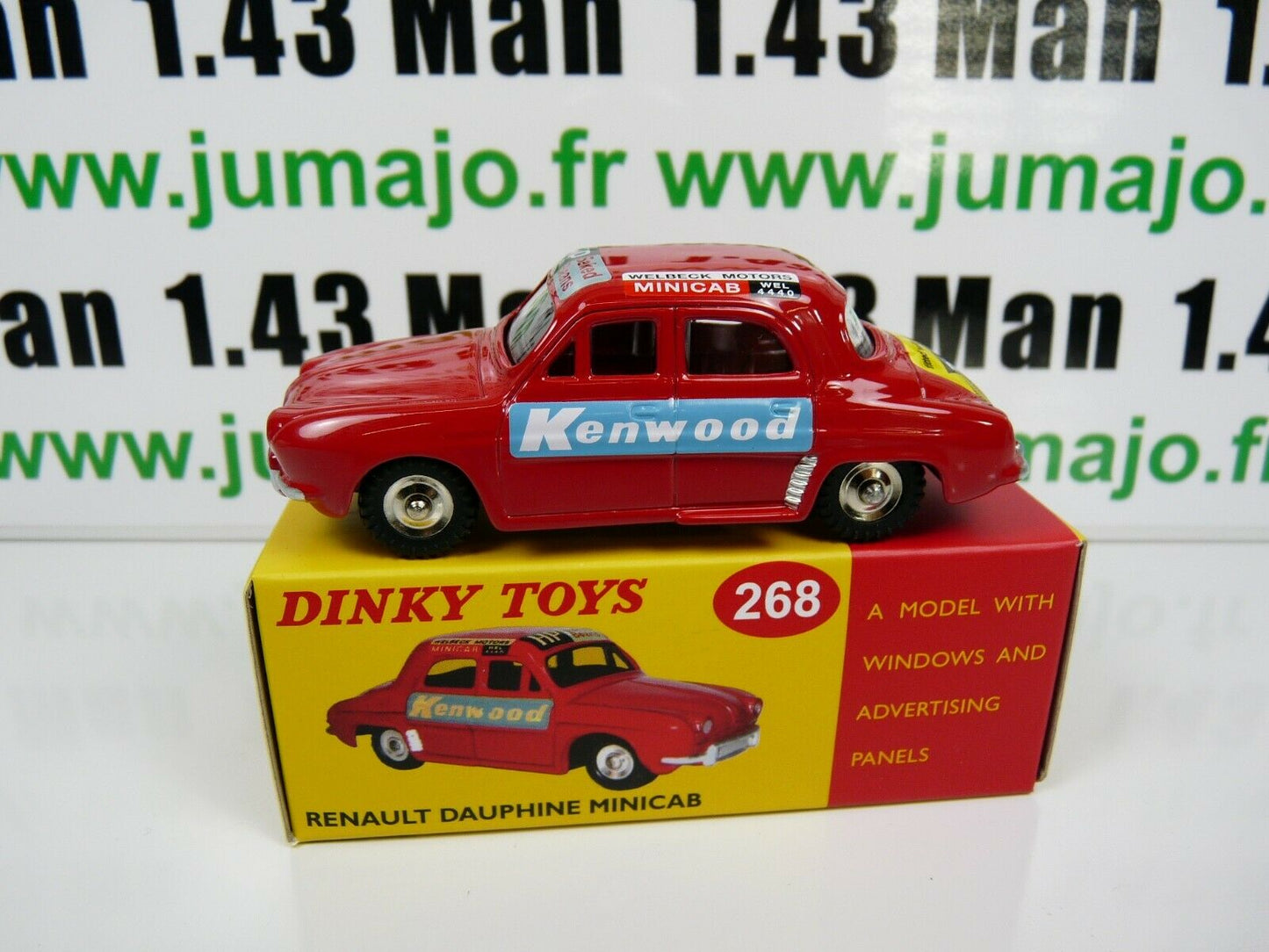 DT213 1/43 réédition DINKY TOYS DeAgostini RENAULT dauphine MINICAB 268 kenwood