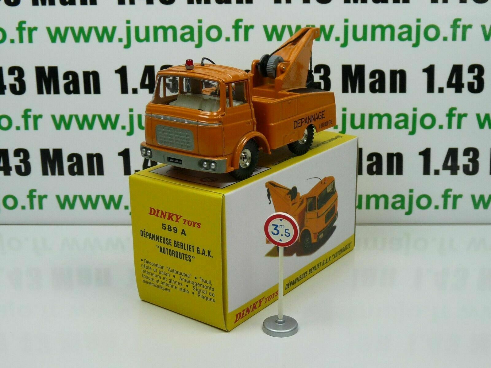 Dinky Toys 581N - BERLIET Plateau container Bailly 1:43 Jaune/Noir, Atlas 2576 Dinky Toys 581N - BERLIET Plateau container Bailly 1:43 Jaune/Noir, Atlas 2576