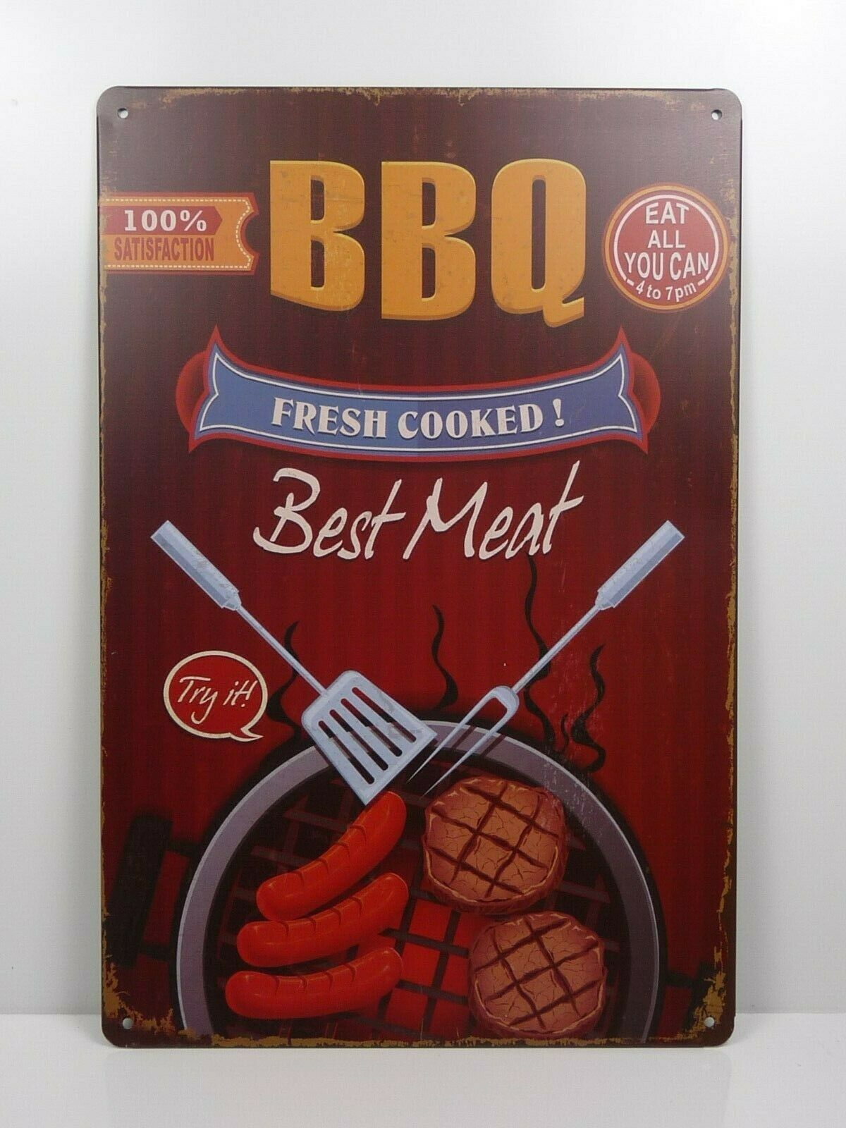PA14 PLAQUES TOLEE vintage 20 X 30 cm : BBQ Fress Cooked