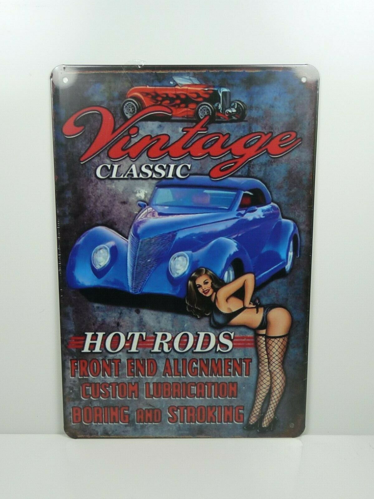 PB72 PLAQUES TOLEE vintage 20 X 30 cm : Pin'up Vintage CLassic Hot Rods
