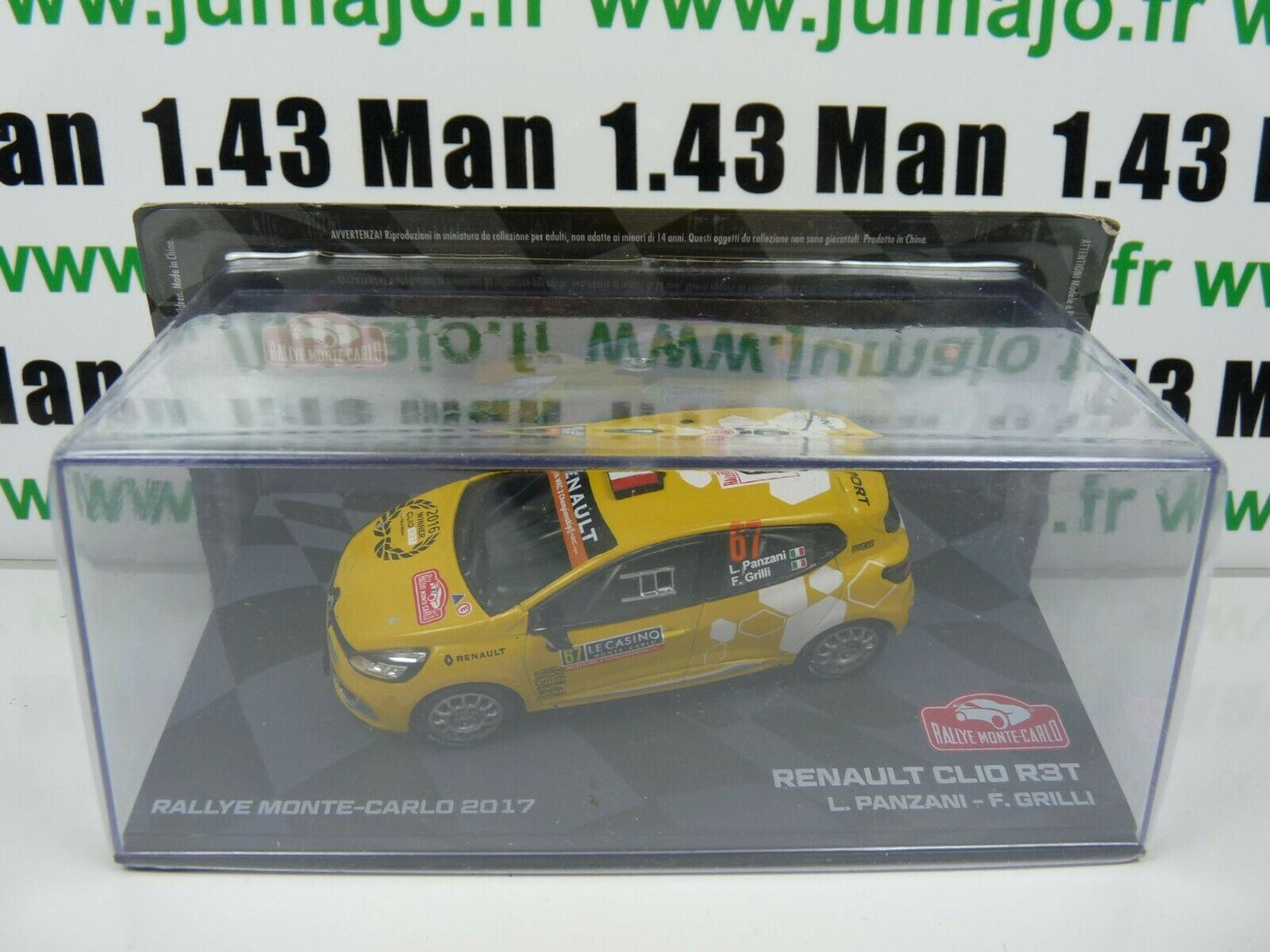 RMIT23 1/43 IXO Rallye Monte Carlo : RENAULT Clio R3T 2017 #67 L.Panzani BOITE CASSÉ