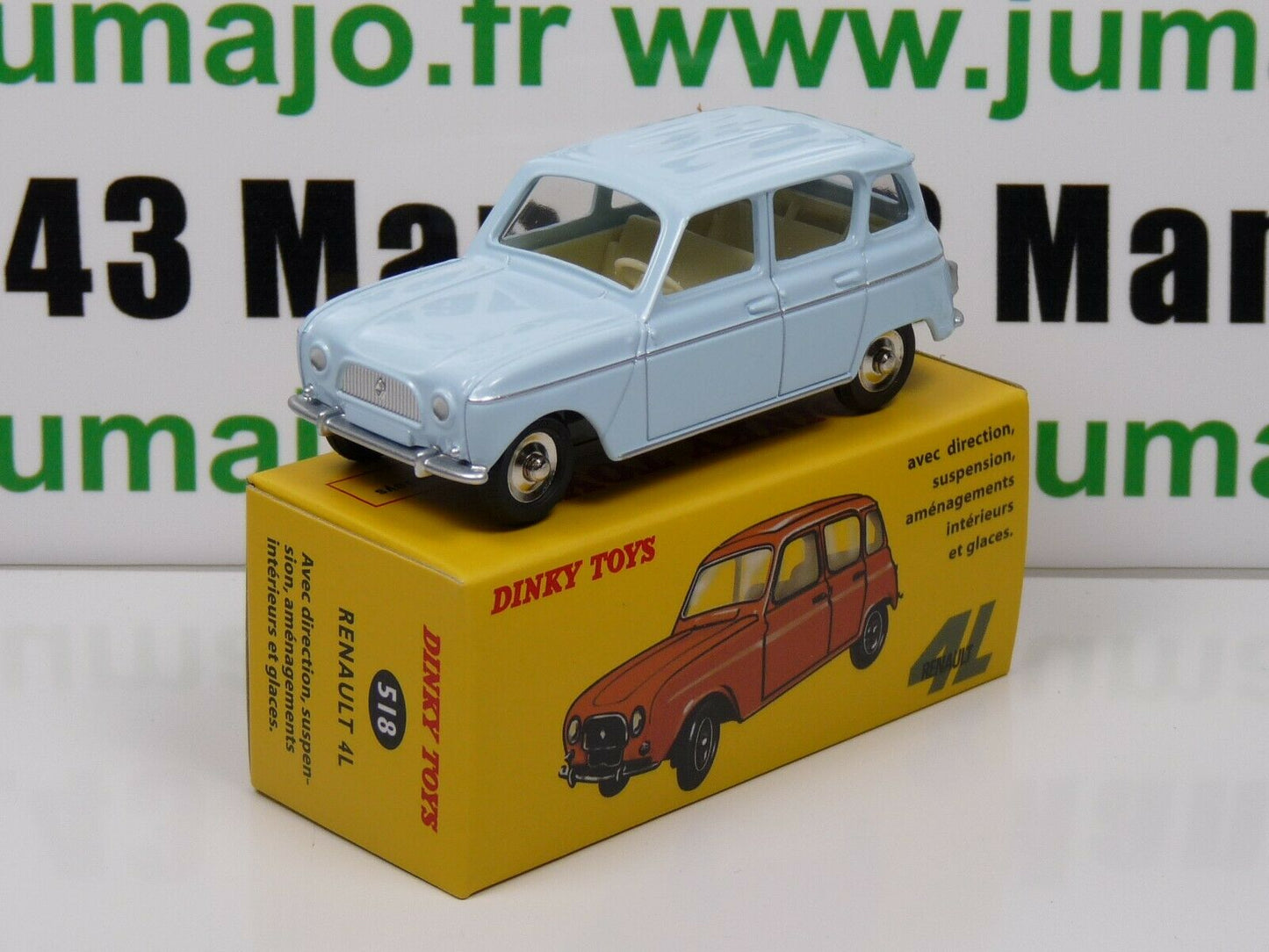DT13 Voiture réédition DINKY TOYS atlas : 518 Renault 4L Blue Clair UK