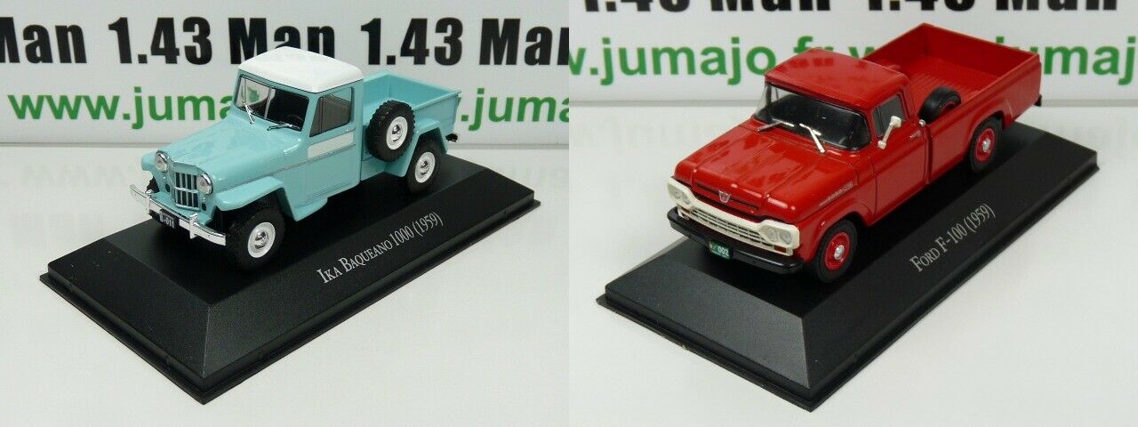 LOT 2 Voiture 1/43 SALVAT Autos Inolvidables : FORD F100 Pick-Up 1959 IKA Baqueano