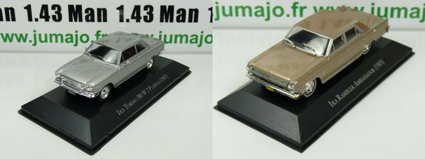 LOT 2 Voiture 1/43 SALVAT Autos Inolvidables: IKA ( RENAULT ) TORINO / RAMBLER