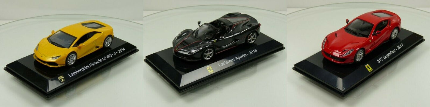 LOT SC1/SC2/SC6 1/43 SALVAT Supercars FERRARI Aperta + superfast + Huracan