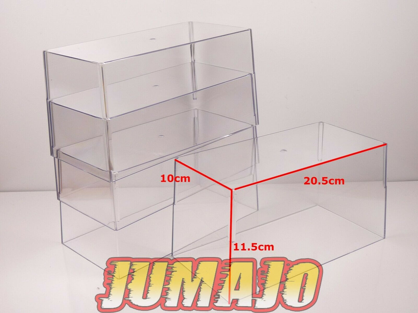 BTE3 Boîtes vitrine 1/24 : Lot de 4 boîtes sans socles taille base 10.6 x 21.6 x 11.4cm