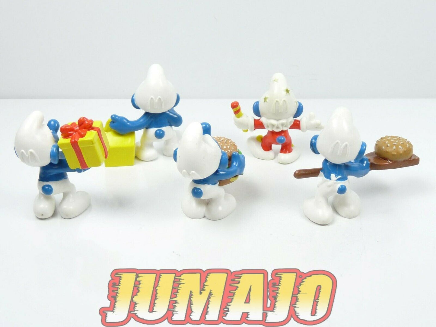 FIGZ46 Lot 5 figurines PVC PEYO McDonalds Schtroumpf : BIG MAC HAPPY MEAL burger