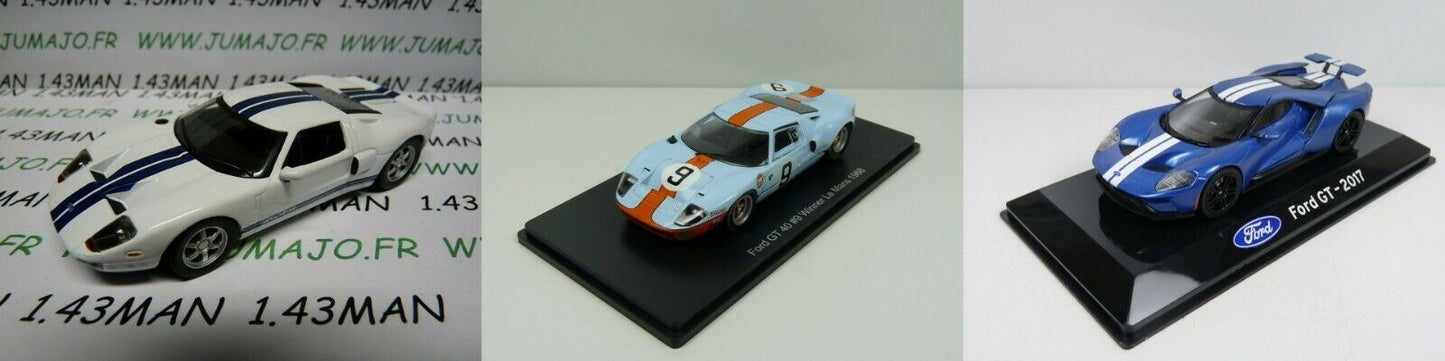 Lot 3 Voitures 1/43 IXO FORD GT 40 : 24 heures Mans + 2017 + déagostini