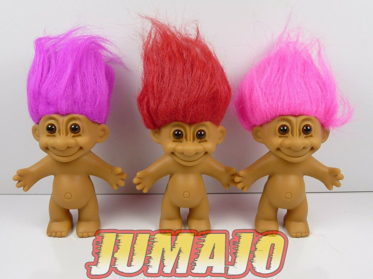FIGZ Lot 3 figurines PVC RUSS Troll : Troll rose, violet & rouge 13 cm