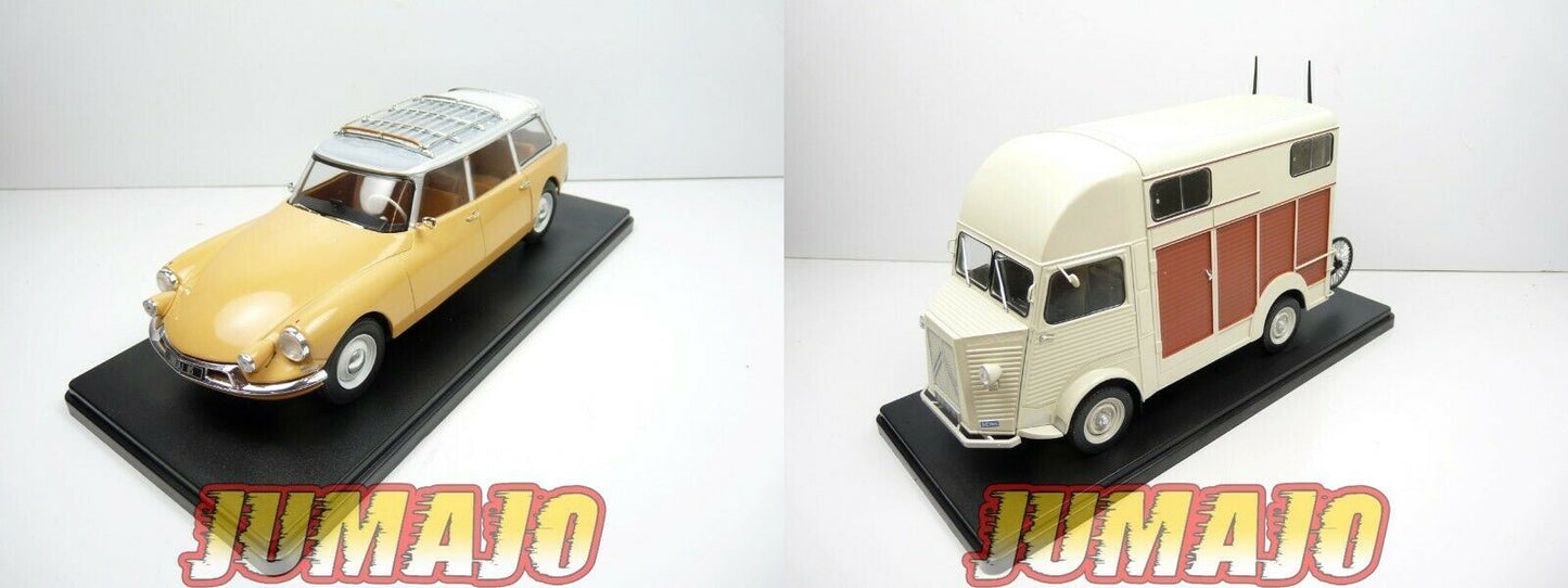 Lot 2 CVQ2+3 Voiture 1/24 HACHETTE CITROËN : ID19, Type H HY van chevaux Heuliez
