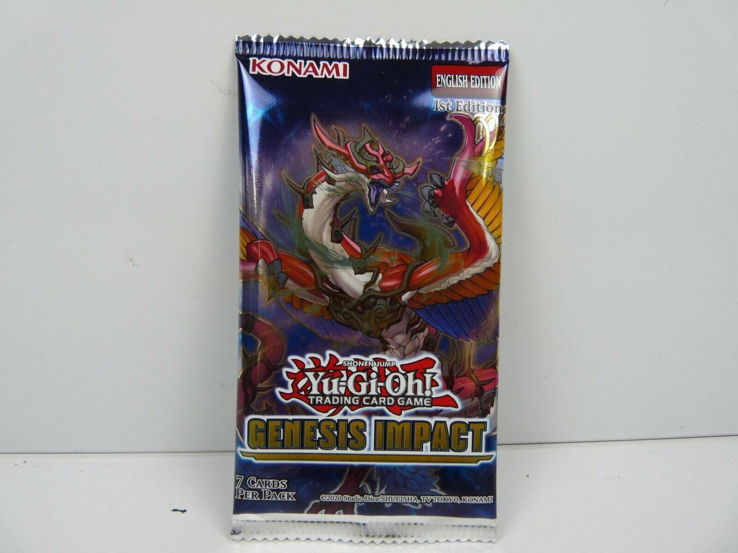 YU-GI-OH lot 3 x booster pack scellé Genesis Impact 1st edition English 7 cards