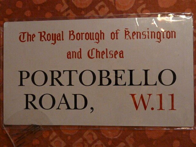 PB117 PLAQUES PUBLICITAIRE Panneau routier tolée : Portobello Road