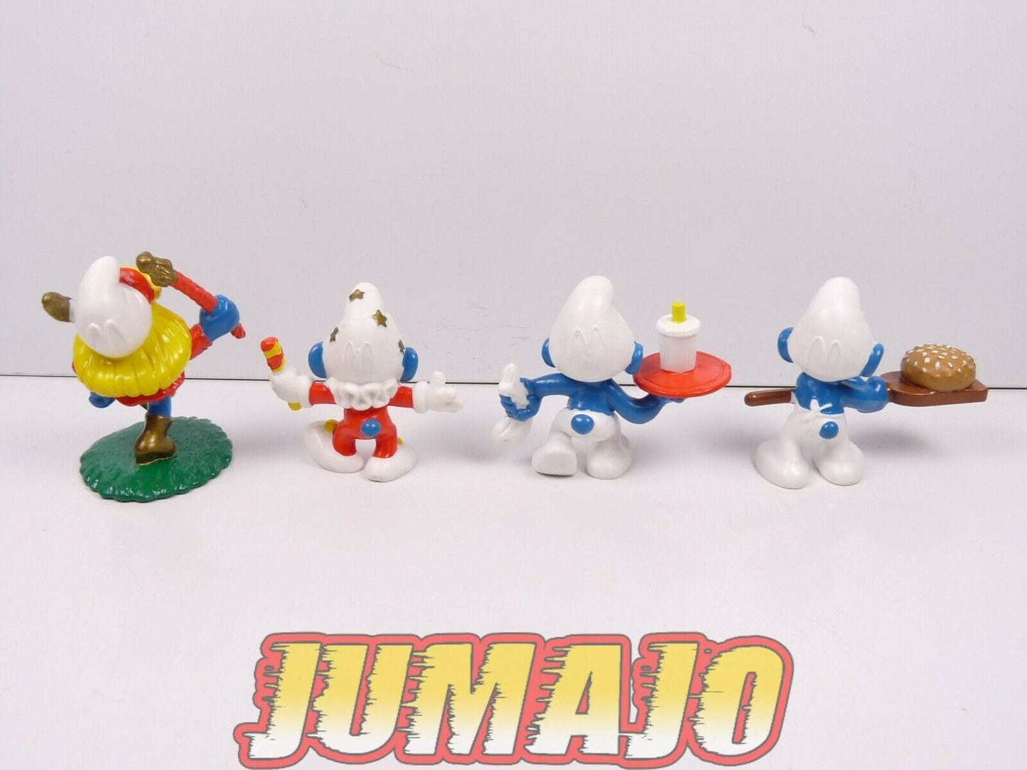 FIG9b lot 4 figurines PVC Schleich Schtroumpf schlumpe smurf McDonald's burger