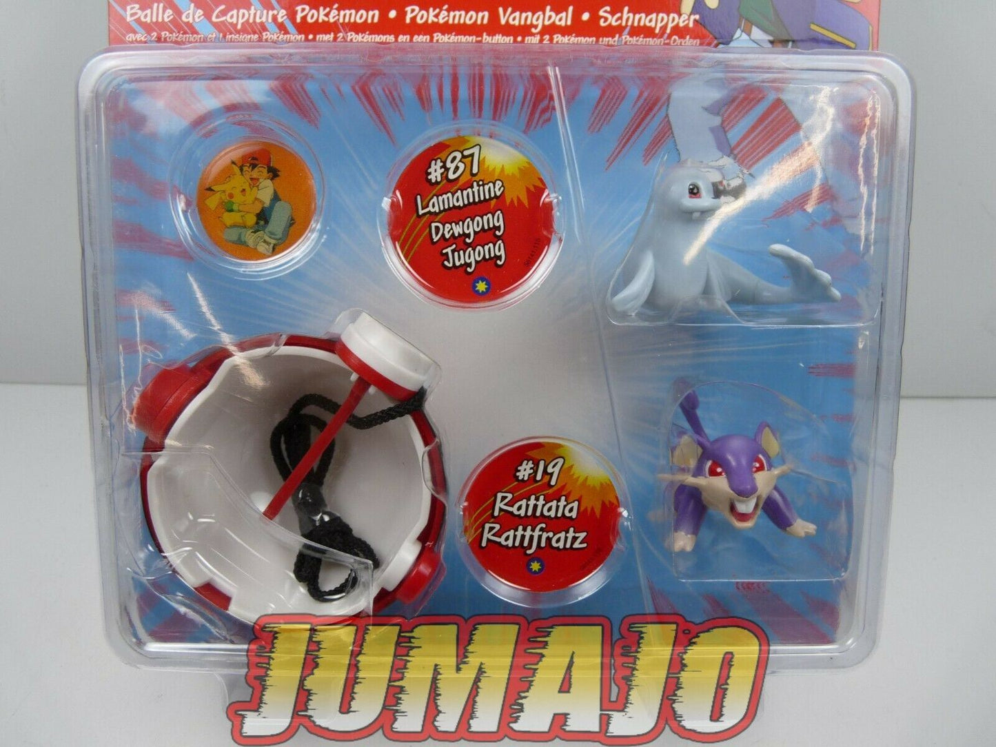 BLI39 2 Figurine Pokémon Battle Figures Lamantine #87 Rattata #19 Poké Ball