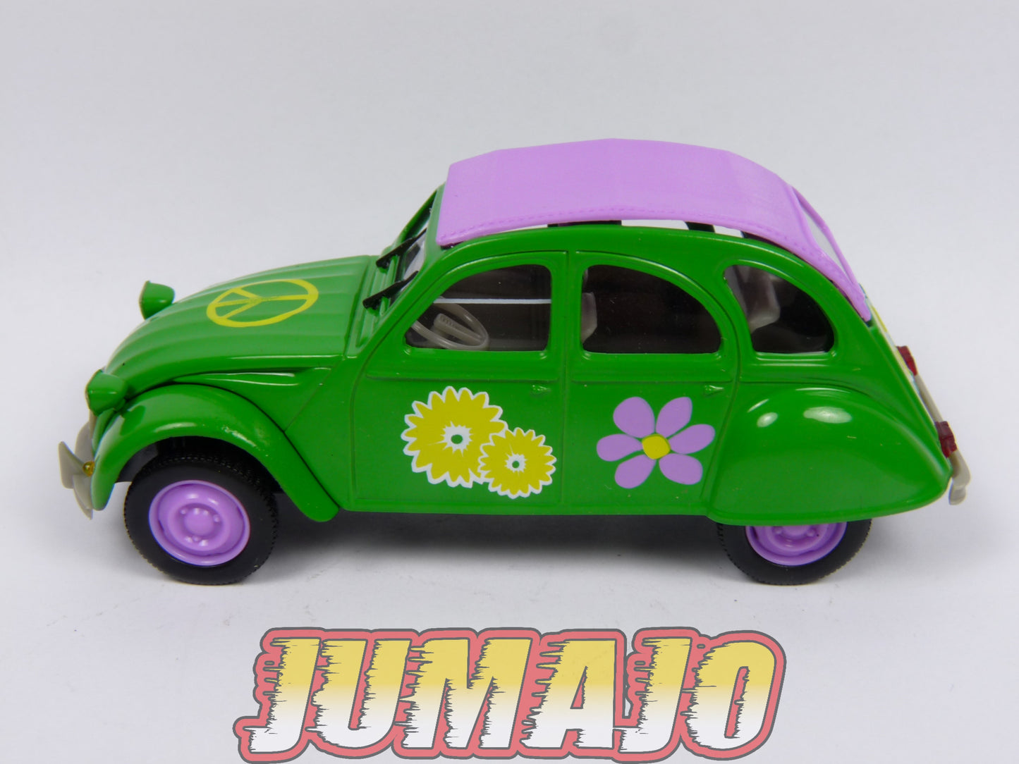 2CV18 Voiture 1/43 NOREV Citroen : 2CV HIPPIE Peace and love