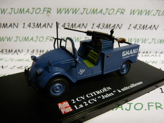 2CVAP55 Voiture 1/43 ELIGOR Auto plus : CITROEN 2CV n°32 Jules à mitrailleuse