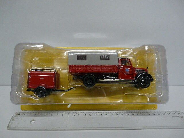 CPF78 Camion 1/43 Hachette IXO Pompiers : Robur Garant 30 K remorque motopompe TSA