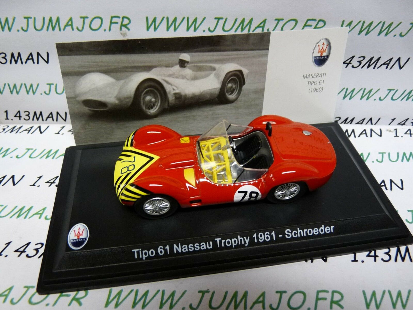 MAS39 voiture 1/43 LEO models MASERATI TIPO61 Nassau trophy 1961 Schroeder