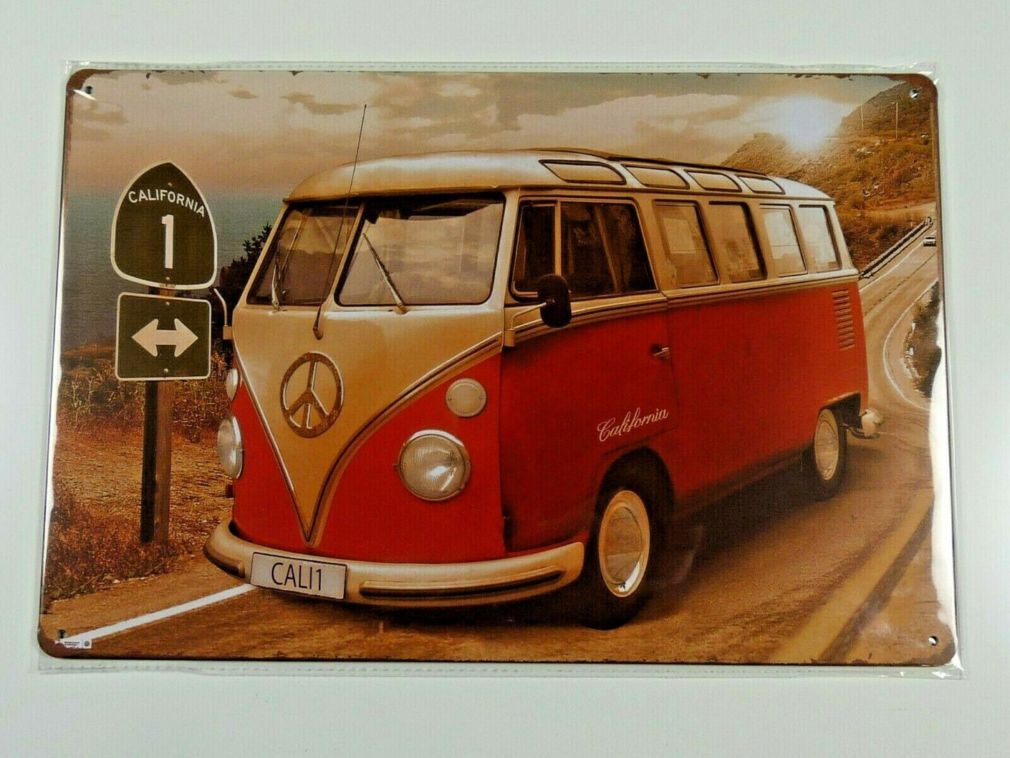 PB64 PLAQUES TOLEE vintage 20 X 30 cm : CALIFORNIA COMBI