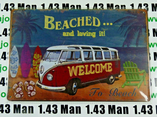 PB93 PLAQUES TOLEE vintage 20 X 30 cm : BEACHED... and loving it! Combi