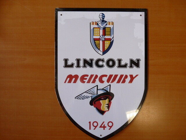 PB31 PLAQUE PUBLICITAIRE tolée age d'or Automobile : LINCOLN MERCURY 1949