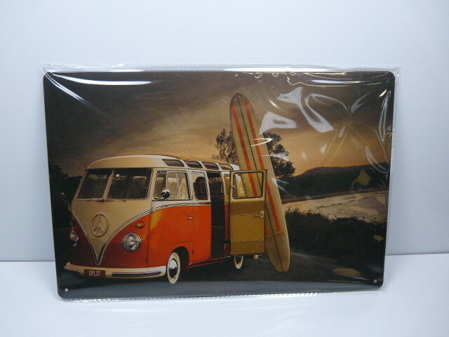 PB63 PLAQUES TOLEE vintage 20 X 30 cm : Volkswagen Kombi surf