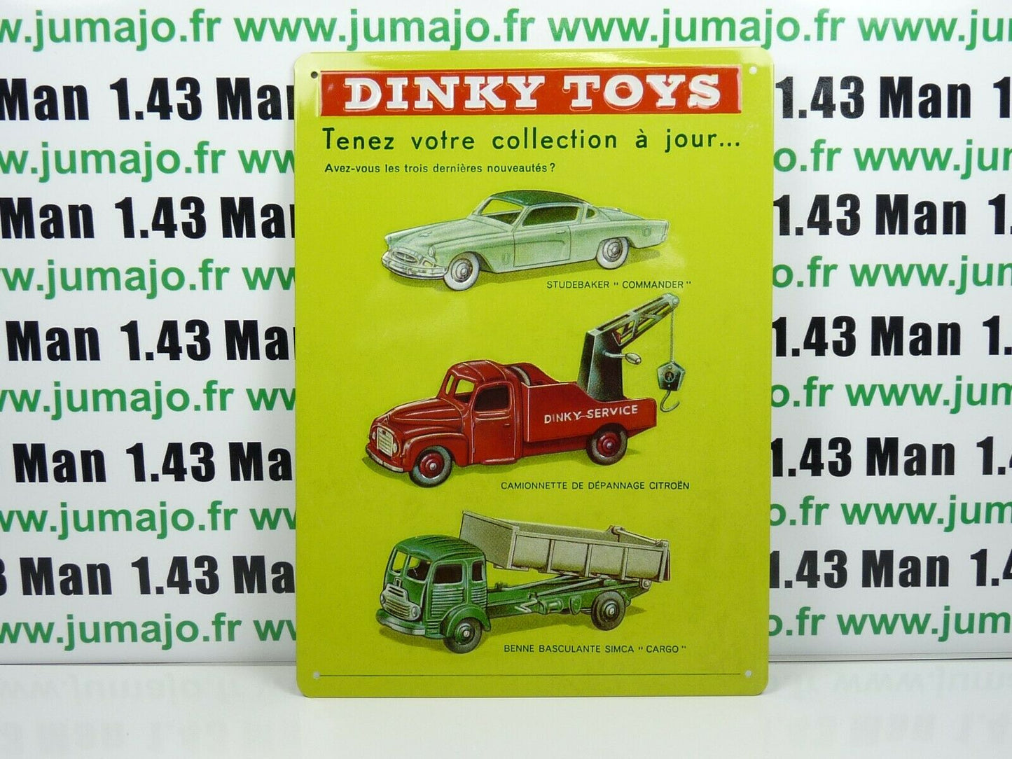 PB69 PLAQUES TOLEE embossée vintage 21 X 28,5 cm : DINKY TOYS atlas