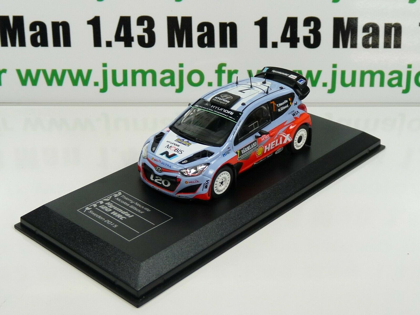 RD7 voiture 1/43 IXO Direkt Rallye : HYUNDAI I20 WRC Suède 2015 T.NEUVILLE