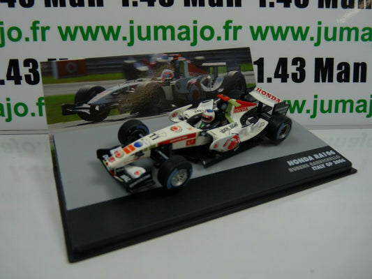 FOR21 voiture eaglemoss 1/43 F1 BRESIL Formule 1 HONDA RA106 R.Barrichello 2006