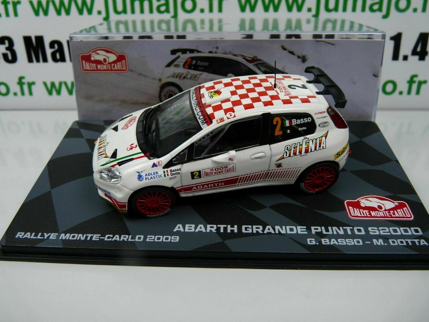 RMIT6 1/43 IXO Rallye Monte Carlo : ABARTH grande Punto S2000 2009 #2 G.Basso
