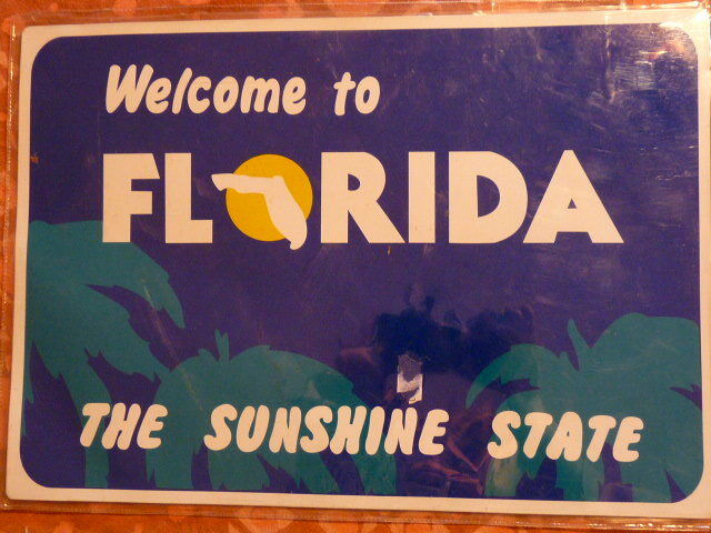 PB112 PLAQUES PUBLICITAIRE Panneau routier tolée : Welcome to FLORIDA