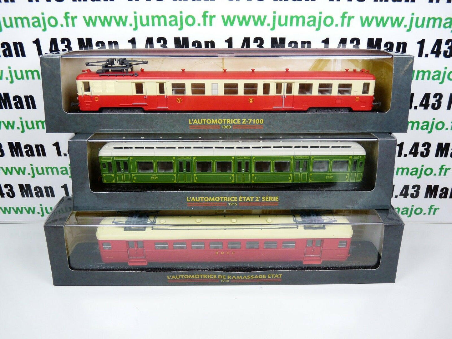 Lot 1AM 1+2+3 3 TRAINS Automotrices SNCF 1/87 HO z 7100 état 2° série 1915