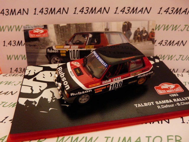 RMC98 1/43 IXO Altaya Rallye Monte-Carlo TALBOT Samba Rallye 1983 #100 J.Ragnotti